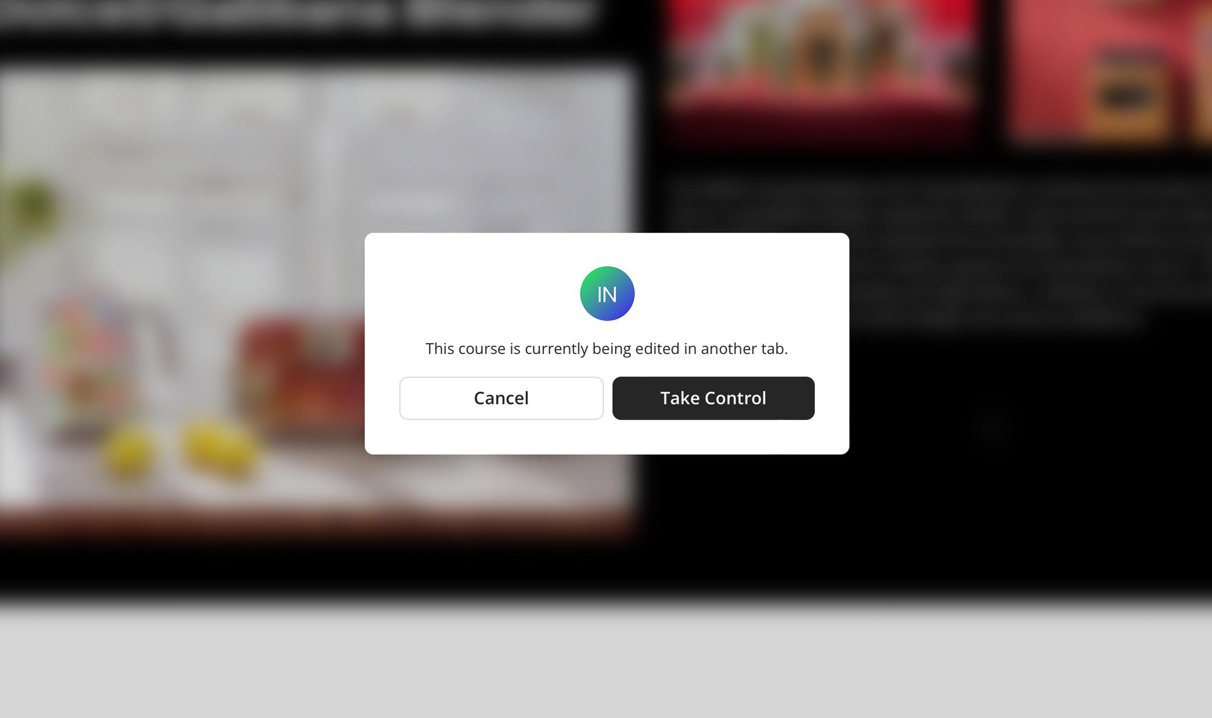 Taking Control of a Course Being Edited in Another Browser Window
